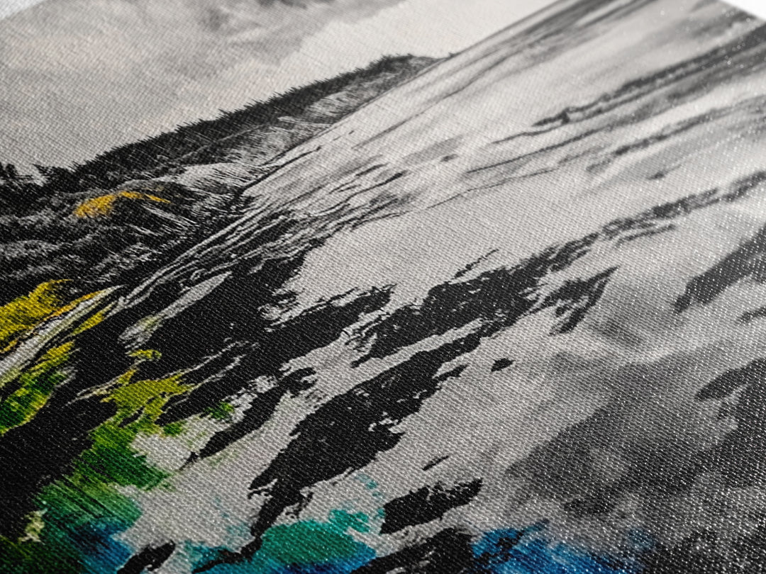 Coastal Landscape, Black White, Ocean View Art, Beach Canvas Print, Living Room Wall Art, Seascape Painting, Nautical Decor, Large Art