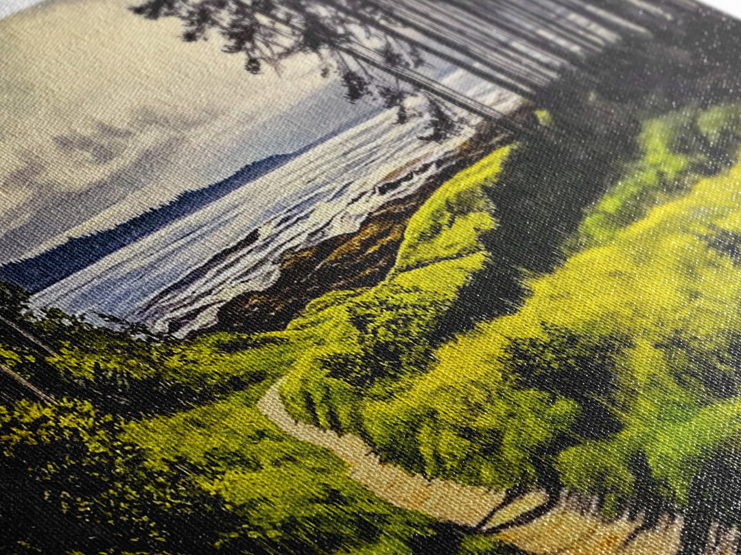 Coastal Path, Ocean View, Nature Landscape, Large Canvas Print, Beach House Painting, Framed Canvas Print, Tranquil Wall Decor