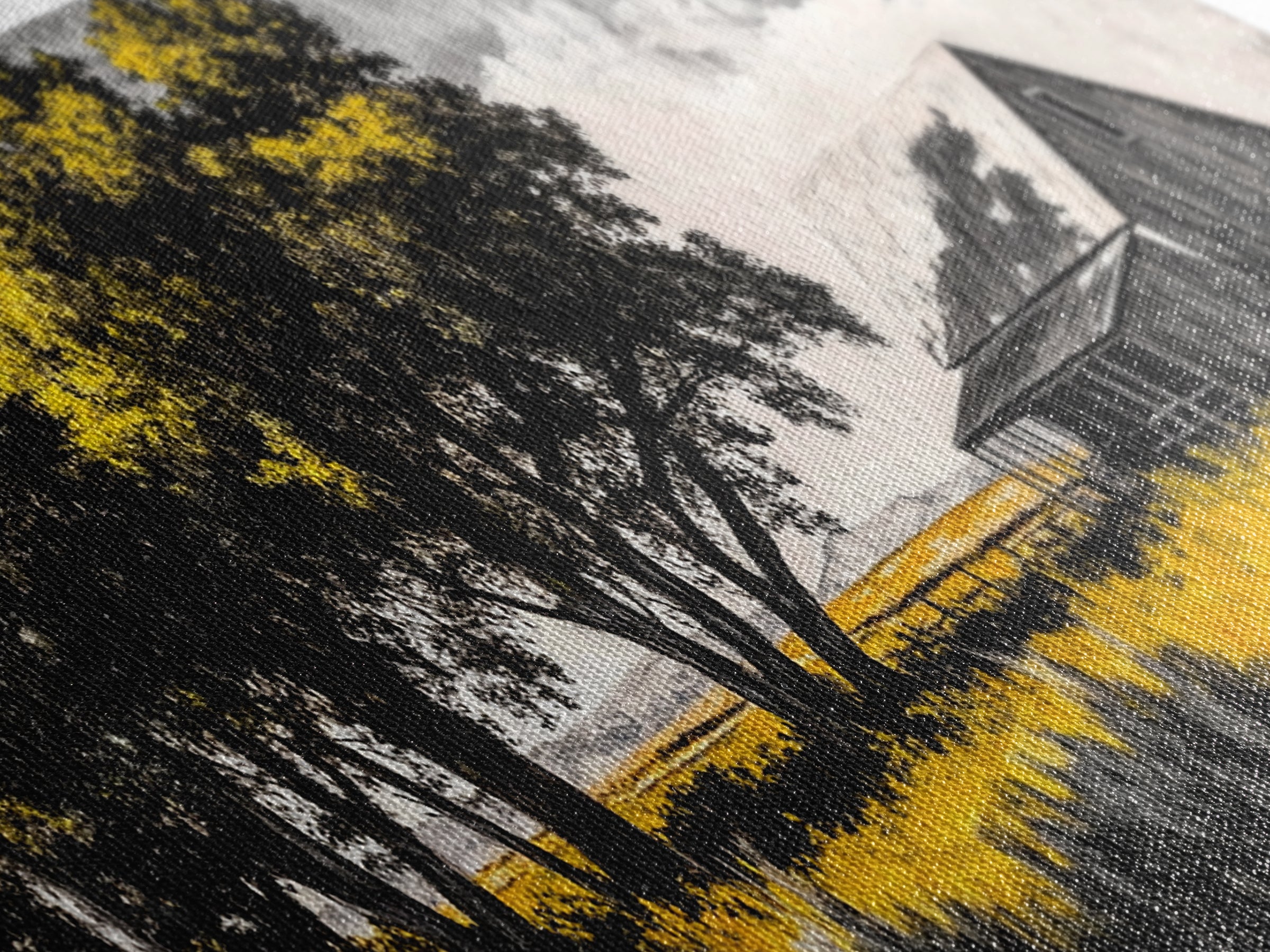 Rustic Barn, Country Wall Art, Western Farmhouse Decor, Black and White Art, Nature Landscape, Living Room Wall Art, Framed Canvas Print