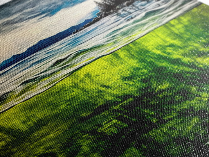 Coastal Reflection, Ocean Shore, Tranquil Seascape, Minimalist Beach Art, Nature Landscape Painting, Bedroom Wall Art, Framed Canvas Print