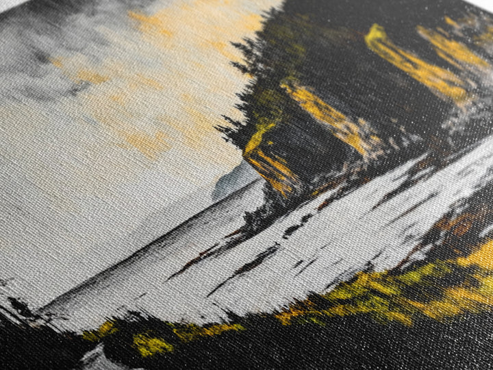 Rugged Shore, Coastal View, Autumn Landscape, Framed Canvas Print, Beach House Art, Living Room Wall Art, Minimalist Seascape Decor