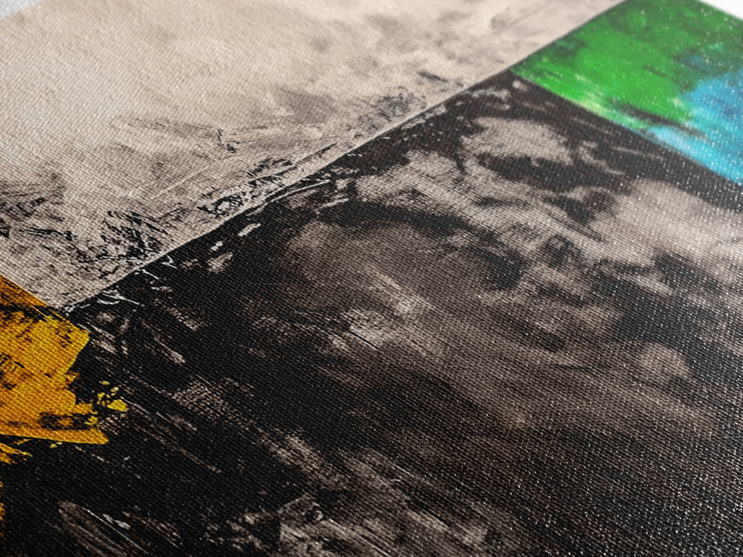 Geometric Blocks, Modern Canvas Print, Abstract Colorful Art, Contemporary Wall Decor, Mid Century Design, Office or Living Room Art