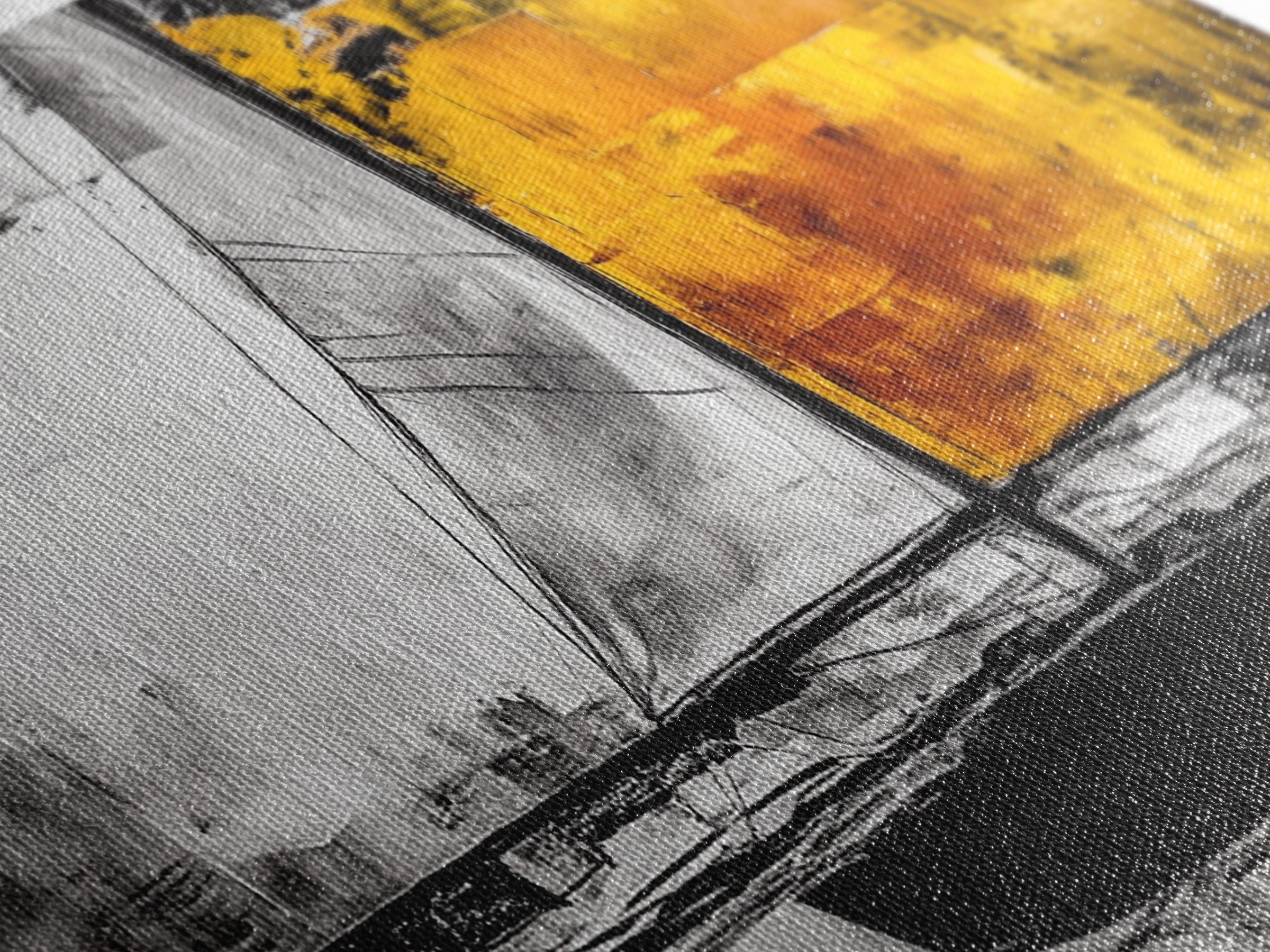 Abstract Sailboat, Nautical Canvas Print, Modern Minimalist Wall Art, Coastal Home Decor, Black and White Painting, Living Room Art