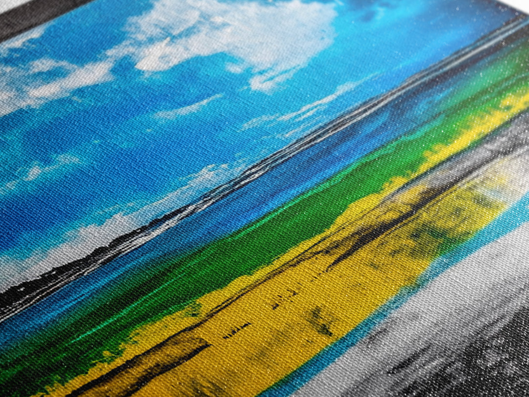 Bright Coastal, Blue and Green Ocean, Abstract Beach Art, Canvas Print, Modern Seaside Decor, Living Room Wall Art, Large Wall Art