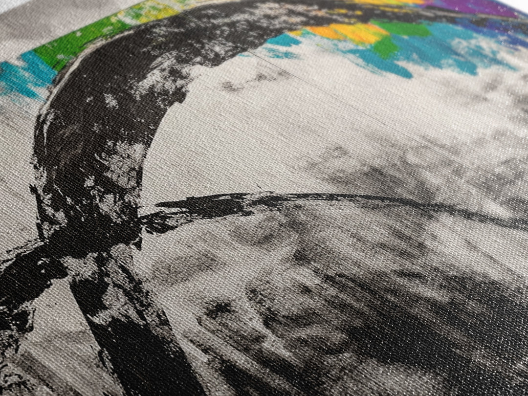 Abstract Arch, Black and White Art, Minimalist Style, Modern Abstract, Contemporary Painting, Neutral Tones, Office Wall, Canvas Print