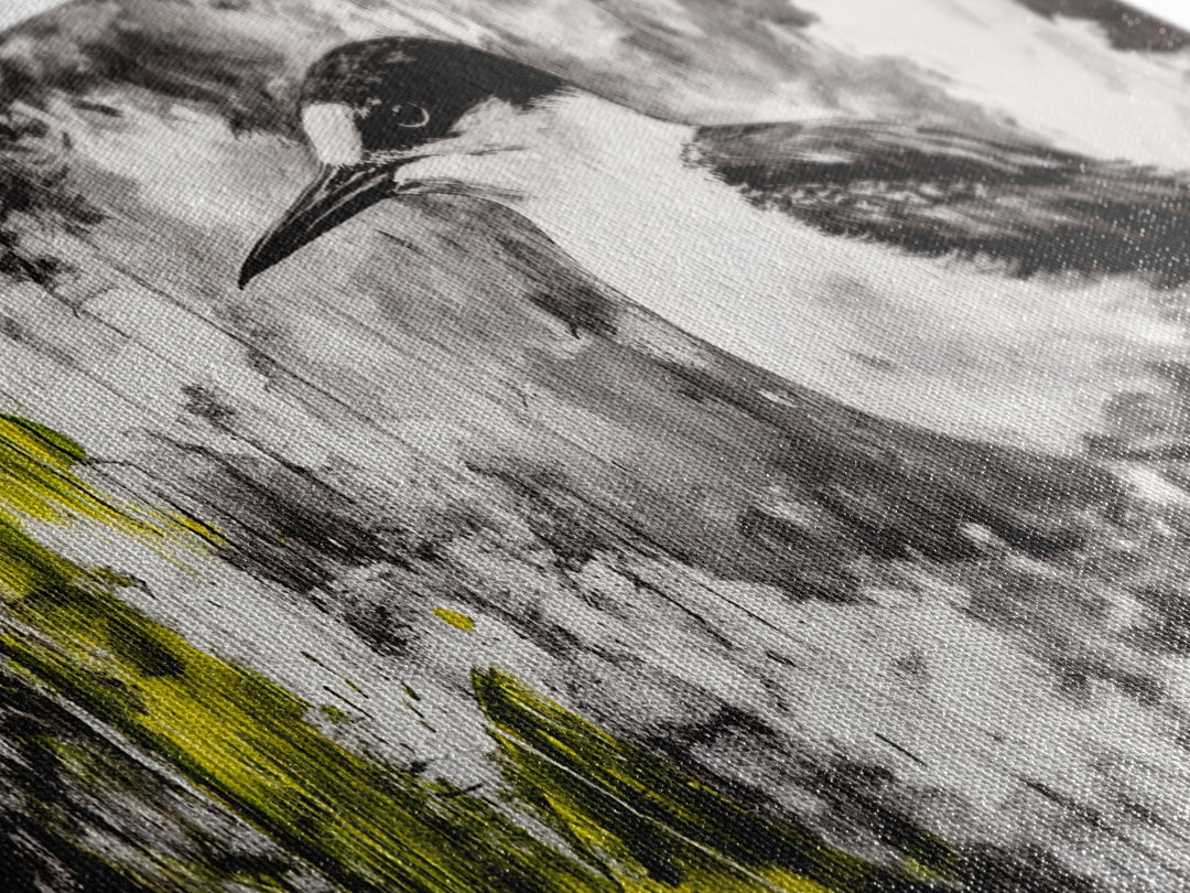 Black and White Bird, Modern Abstract, Minimalist Art, Canvas Print, Nature Wall Art, Office Wall Art, Boho Aesthetic Decor