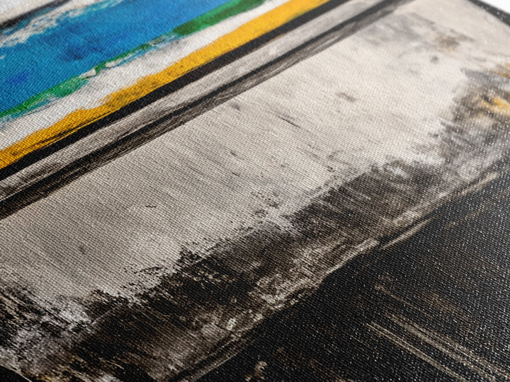 Abstract Boat, Coastal Wall Art, Nautical Decor, Large Canvas Print, Beach House Art, Modern Art, Living Room Wall Art, Blue Art