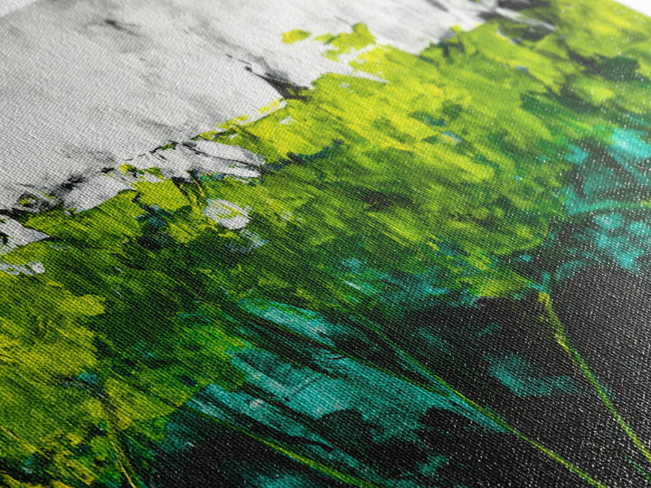 Abstract Landscape, Green Field, Modern Nature Art, Contemporary Painting, Office Decor, Kitchen Wall Art, Canvas Print, Textured Art