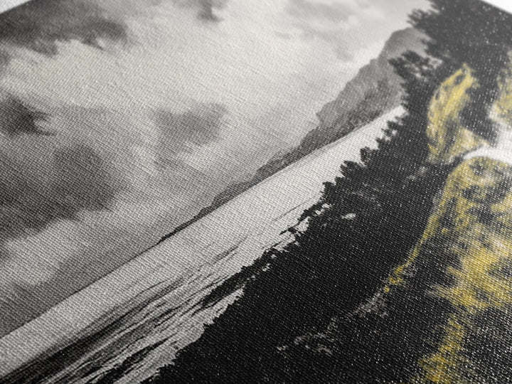 Golden Field, Pathway Landscape, Black and White Art, Moody Sky, Scenic Wall Decor, Office Wall Art, Canvas Print, Minimalist Nature