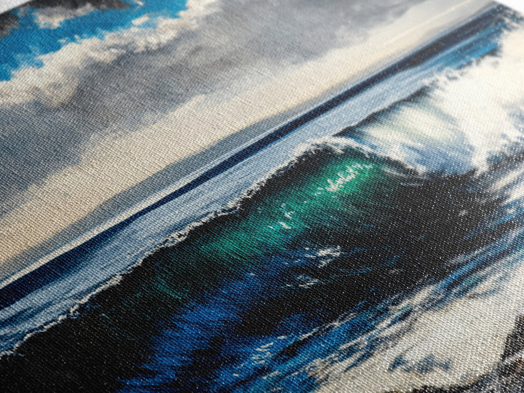 Ocean Wave, Blue Water, Seascape Painting, Canvas Print, Surf Wall Art, Beach House Decor, Coastal Living, Nautical Art, Large Wall Decor