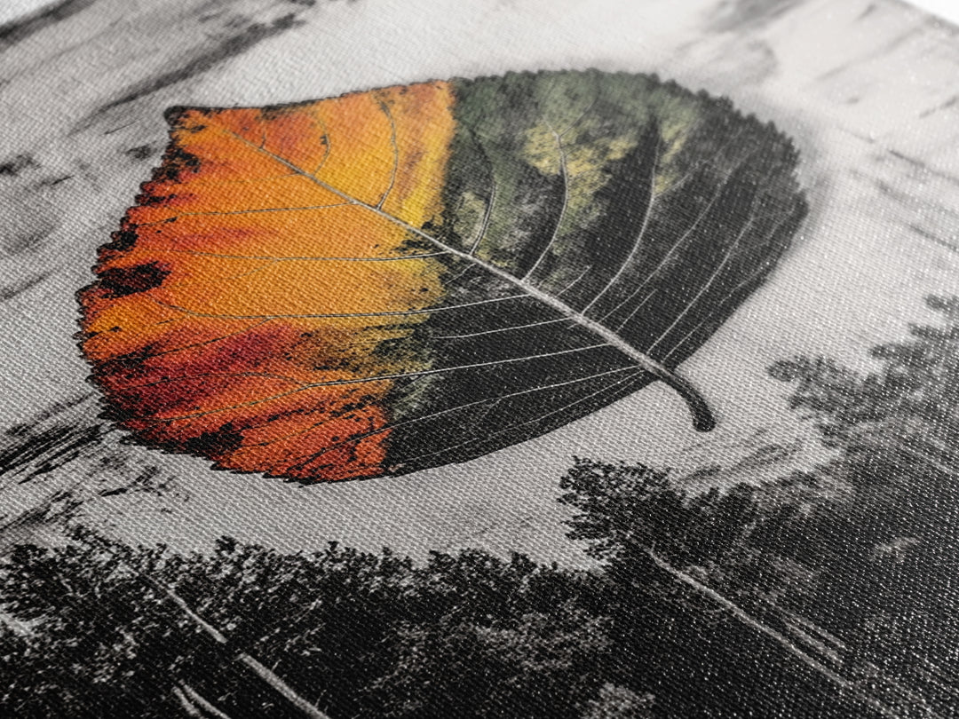 Autumn Leaf Print, Fall Nature Wall Art, Rustic Botanical Painting, Seasonal Home Decor, Cozy Living Room, Framed Canvas Print