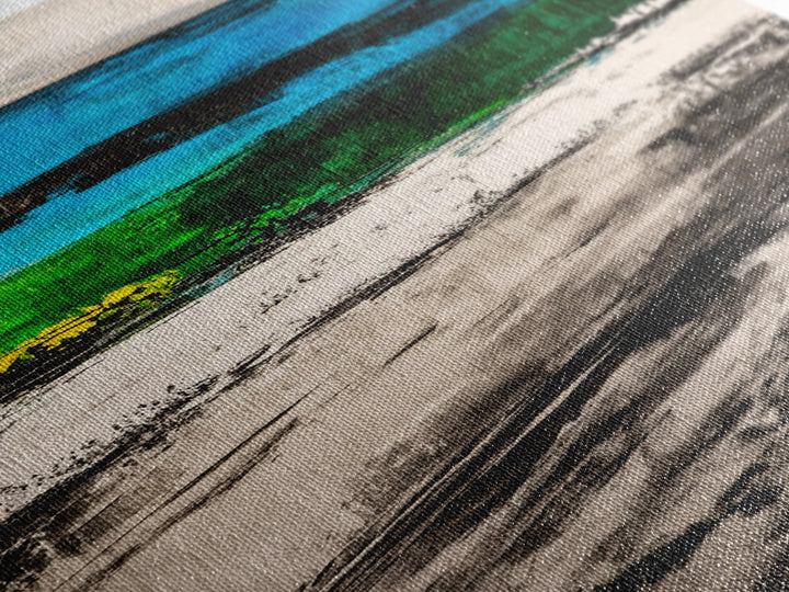 Blue Horizon, Abstract Seascape, Coastal Vibes, Nautical Decor, Framed Canvas Print, Living Room Art, Ocean Lovers Gift, Modern Wall Art