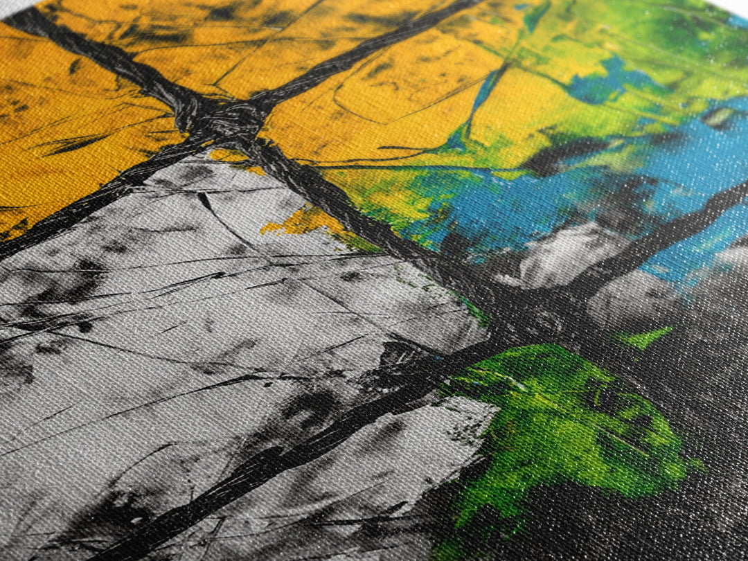 Abstract Window, Textured Painting, Industrial Style, Framed Canvas Print, Living Room Wall Art, Geometric Decor, Contemporary Home Accent