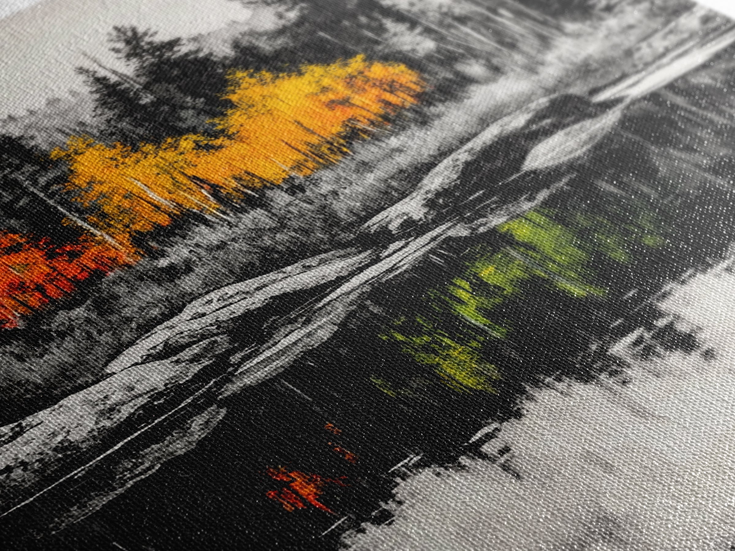 Autumn Reflection, Fall Forest Art, Lake Landscape, Vibrant Trees, Seasonal Painting, Warm Home Decor, Canvas Print