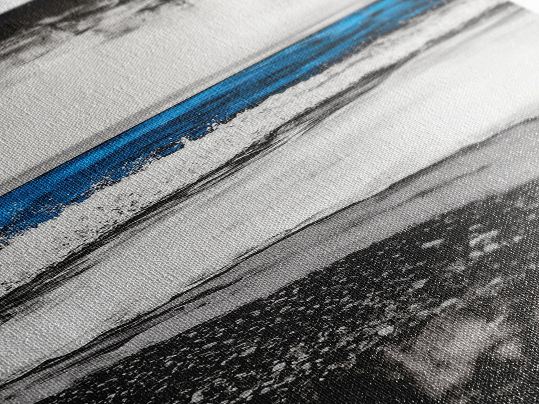 Coastal Shore, Beach Wall Art, Minimalist Seascape, Ocean Waves, Black and White Art, Nautical Decor, Relaxing Home Art, Canvas Print