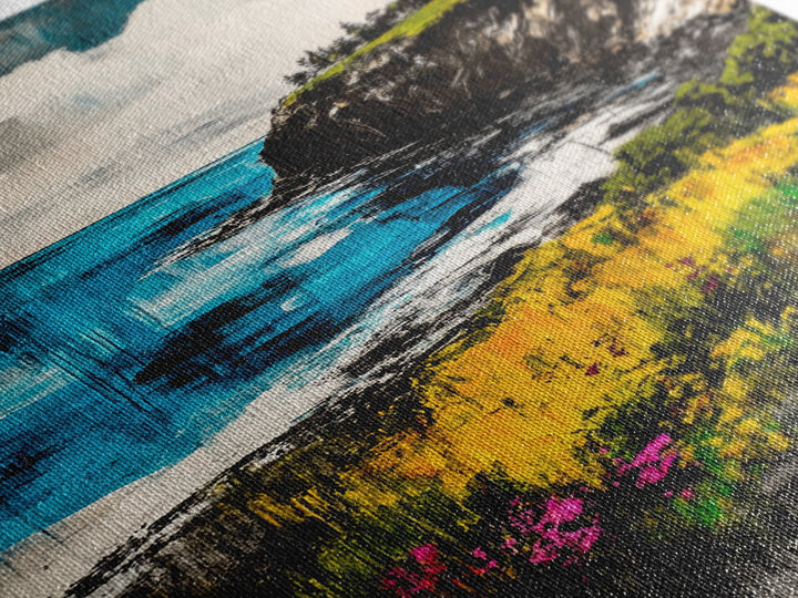 Cliffside View, Ocean Landscape, Coastal Wall Art, Nature Inspired, Scenic Seascape, Tranquil Home Decor, Blue Tones, Canvas Print