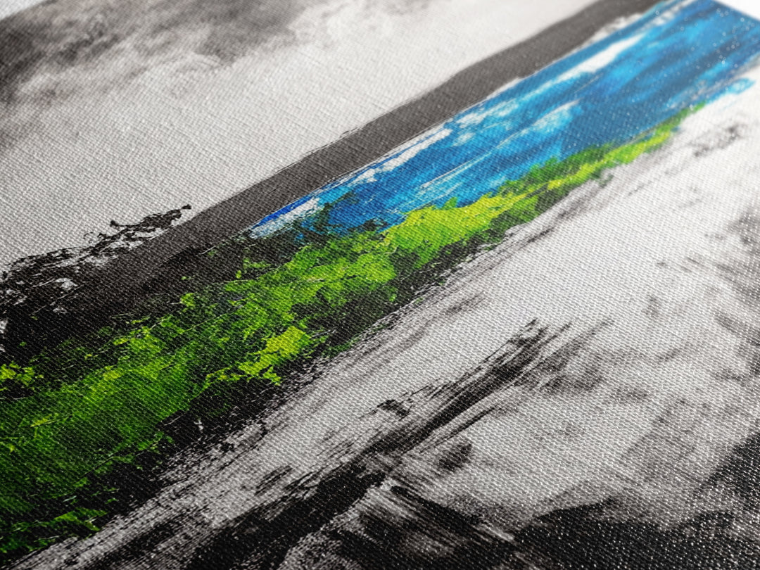 Abstract Seascape, Blue Ocean, Coastal Art, Modern Decor, Framed Canvas Print, Beach House Wall Art, Minimalist Art, Living Room Wall Art