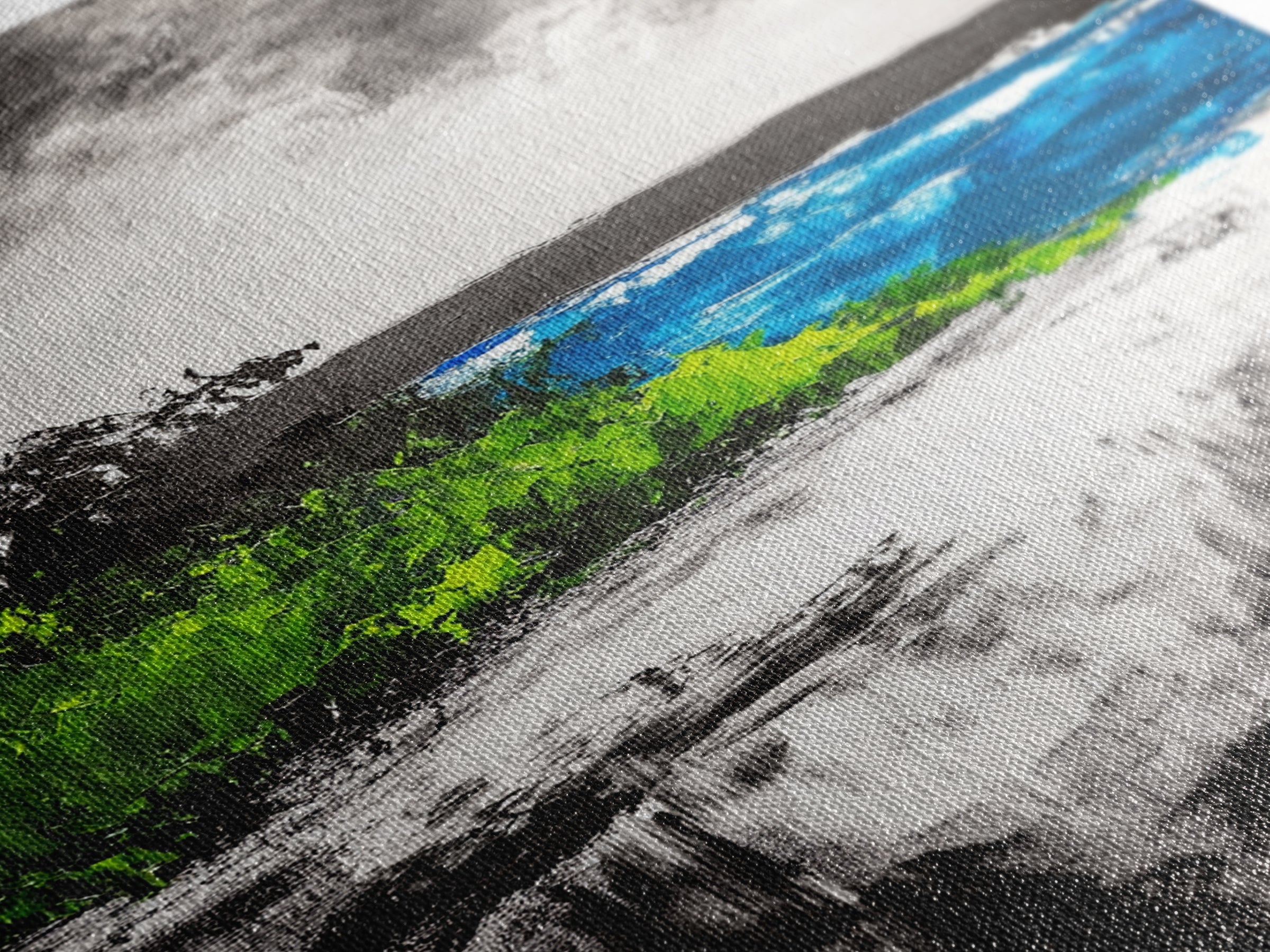 Abstract Seascape, Blue Ocean, Coastal Art, Modern Decor, Framed Canvas Print, Beach House Wall Art, Minimalist Art, Living Room Wall Art