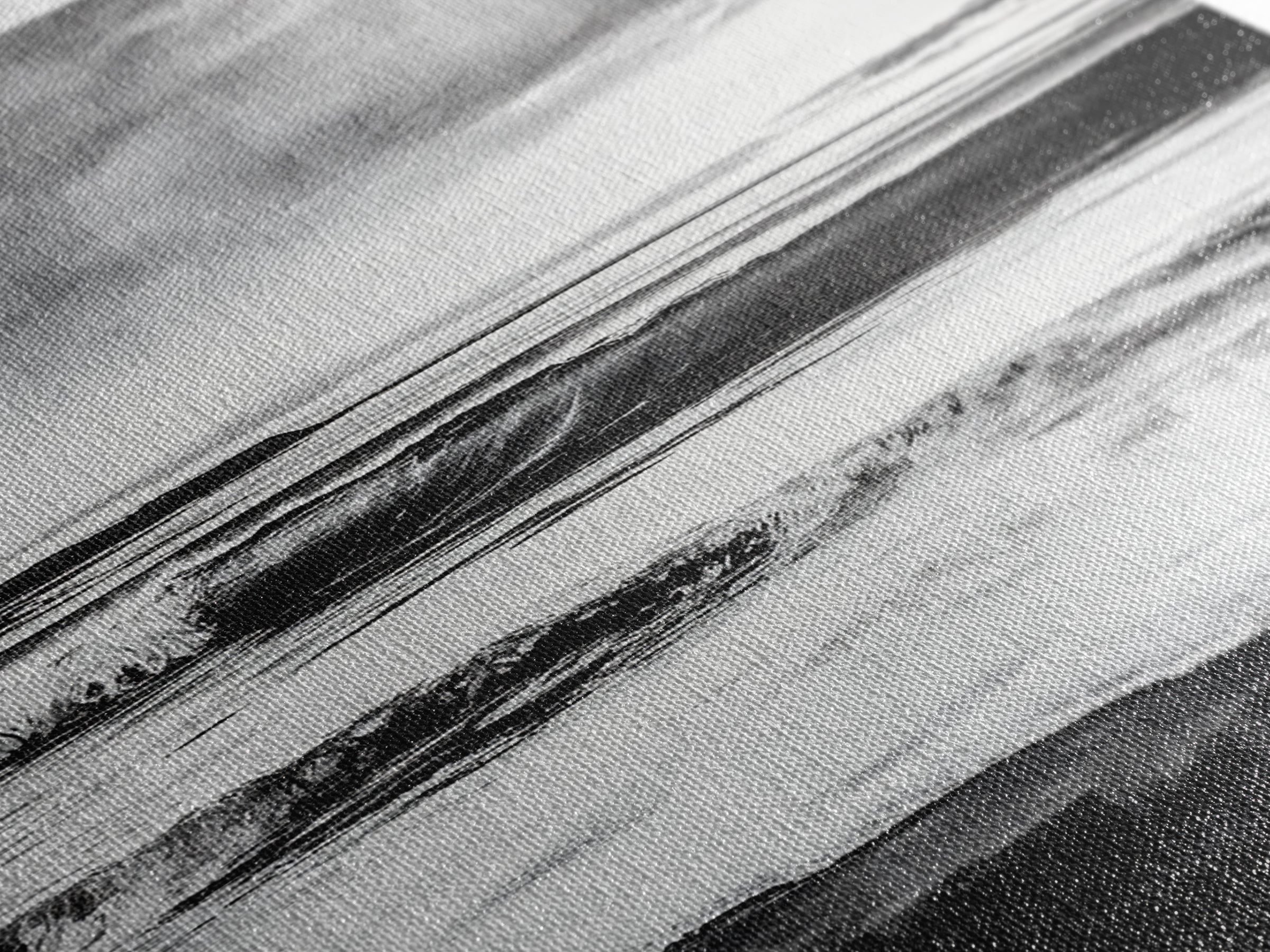 Black and White Waves, Ocean Painting, Dramatic Coastline, Minimalist Art, Framed Canvas Print, Modern Seascape, Contemporary Wall Art