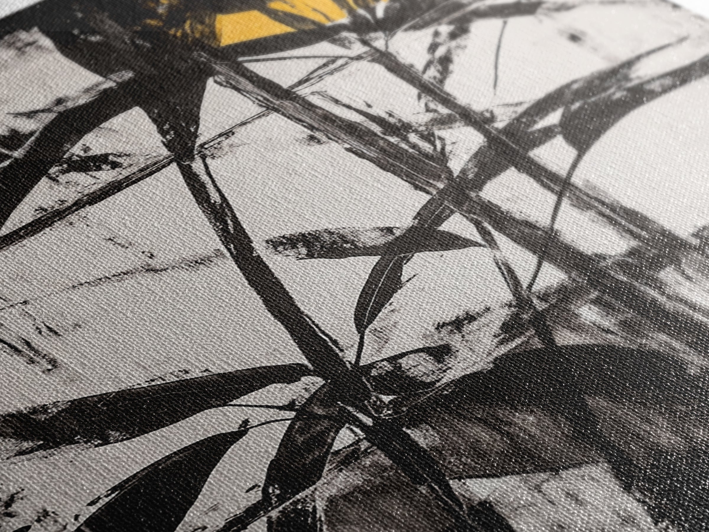 Abstract Leaves, Black and White Art, Botanical Wall Art, Nature Painting, Modern Home Decor, Minimalist Style, Canvas Print