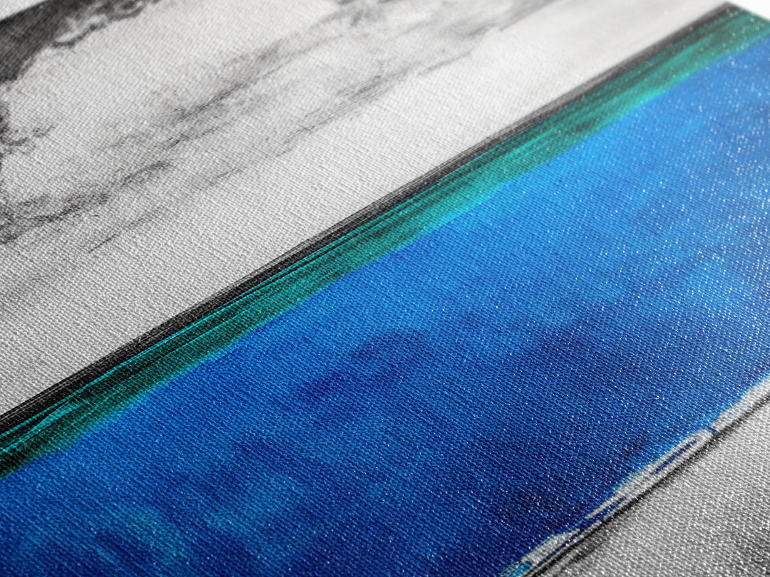 Blue Ocean, Minimalist Seascape, Canvas Print, Beach House Decor, Coastal Wall Art, Modern Abstract, Living Room Art, Nautical Decor