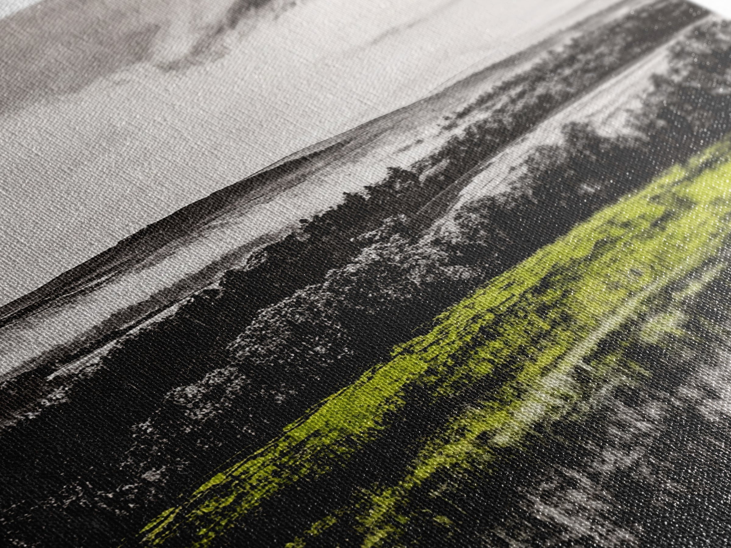 Rolling Hills, Nature Landscape, Canvas Print, Black White Green Art, Farmhouse Decor, Rustic Wall Art, Bedroom Decor, Fall Home Art