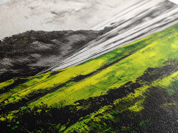 Coastal Cliffs, Vibrant Green, Canvas Print, Beach Wall Art, Nature Photography, Scenic View, Ocean Decor, Living Room Wall Art