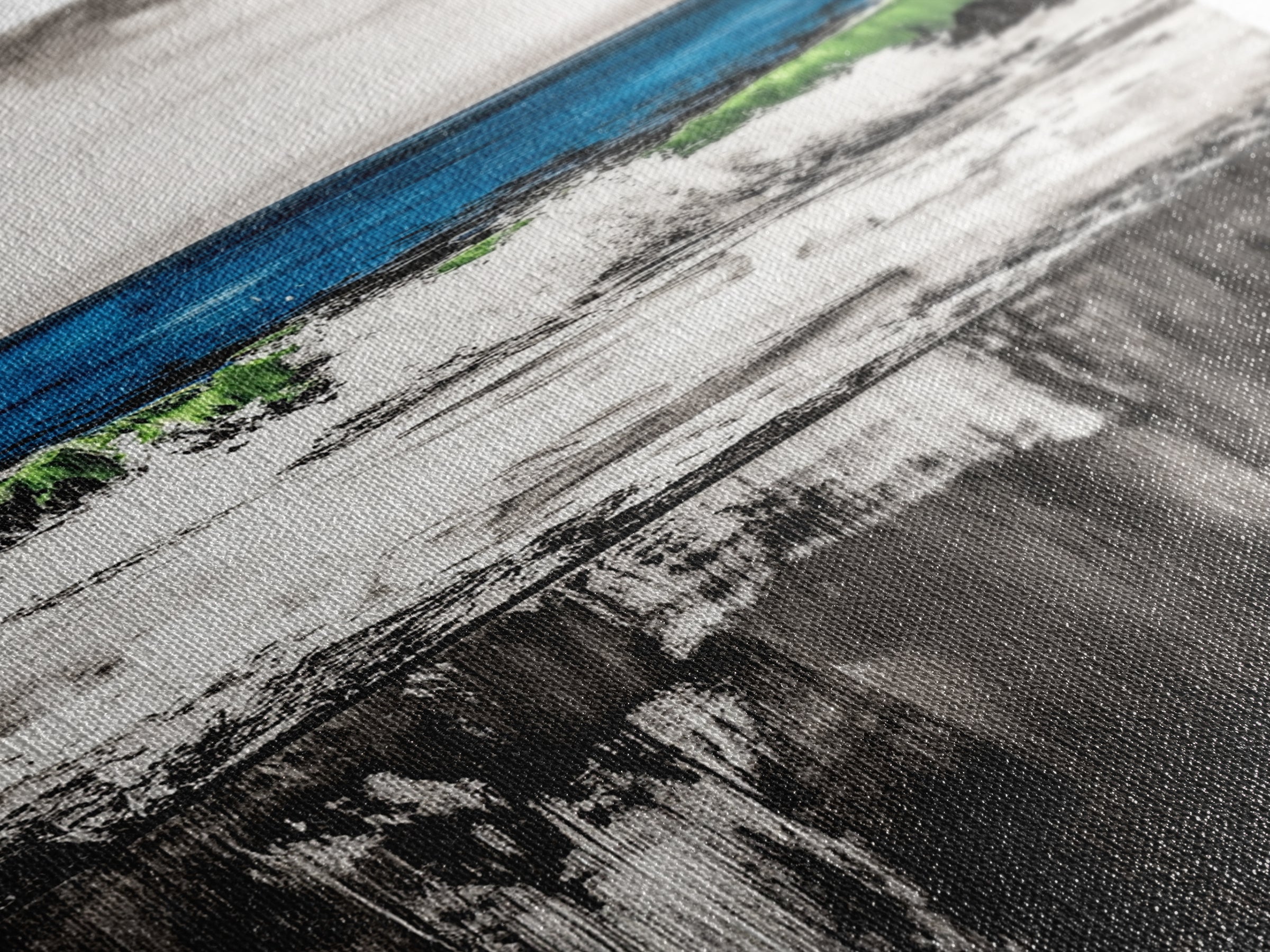 Abstract River, Black and White, Nature Art, Canvas Print, Serene Landscape, Minimalist Home Decor, Modern Wall Art