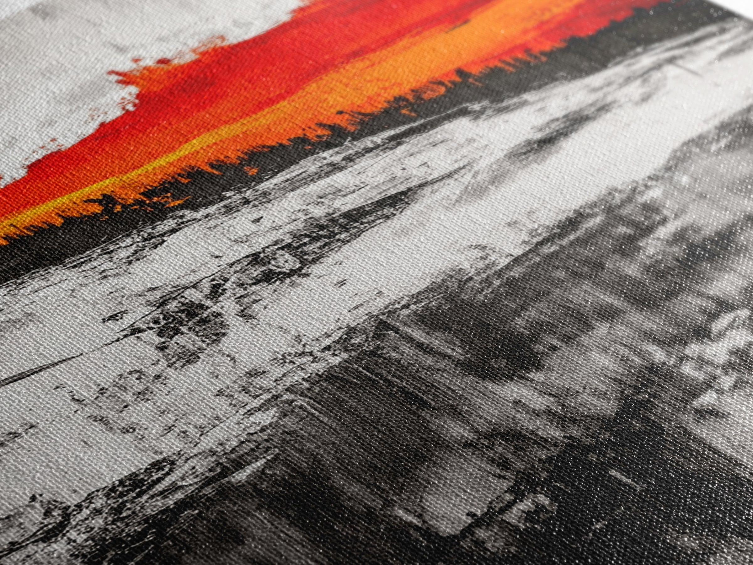 Sunset Horizon, Abstract Landscape, Fall Home Decor, Living Room Wall Art, Modern Wall Print, Nature Inspired, Framed Canvas Print