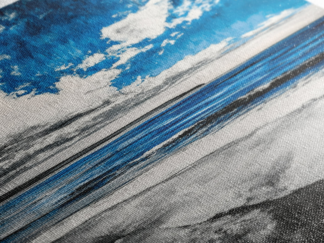 Blue Ocean, Tranquil Beach Scene, Coastal Home Decor, Seascape Wall Art, Nature Inspired, Modern Minimalist, Canvas Print