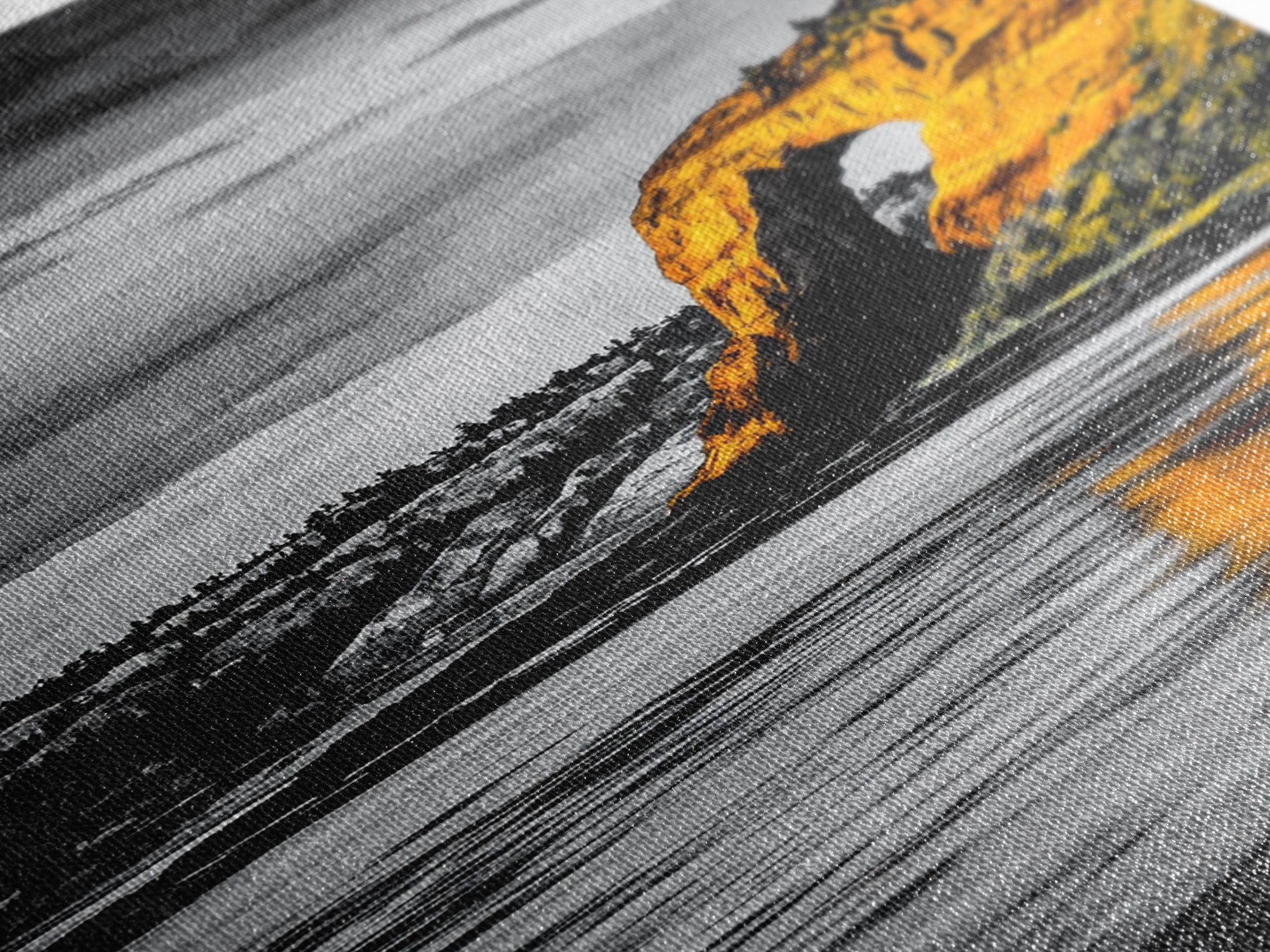 Coastal Arch, Ocean Canvas Print, Seascape Wall Art, Nautical Home Decor, Living Room Artwork, Black and White Landscape