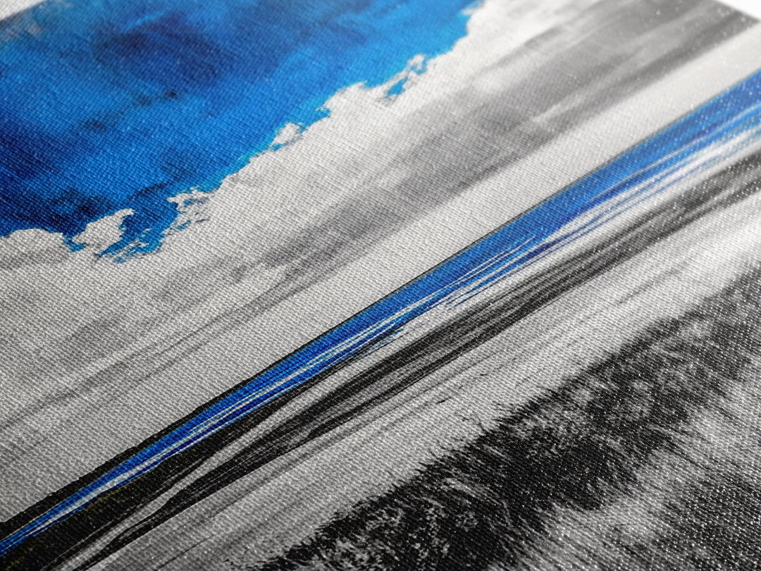 Blue Ocean, Coastal Wall Art, Beach House Decor, Minimalist Landscape, Nautical Aesthetic, Living Room Canvas Print, Ocean Lover Gift