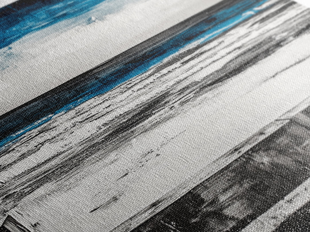 Ocean Horizon, Moody Sky Seascape, Coastal Art Print, Black and White Beach Decor, Modern Home Wall Art, Relaxing Framed Canvas Print