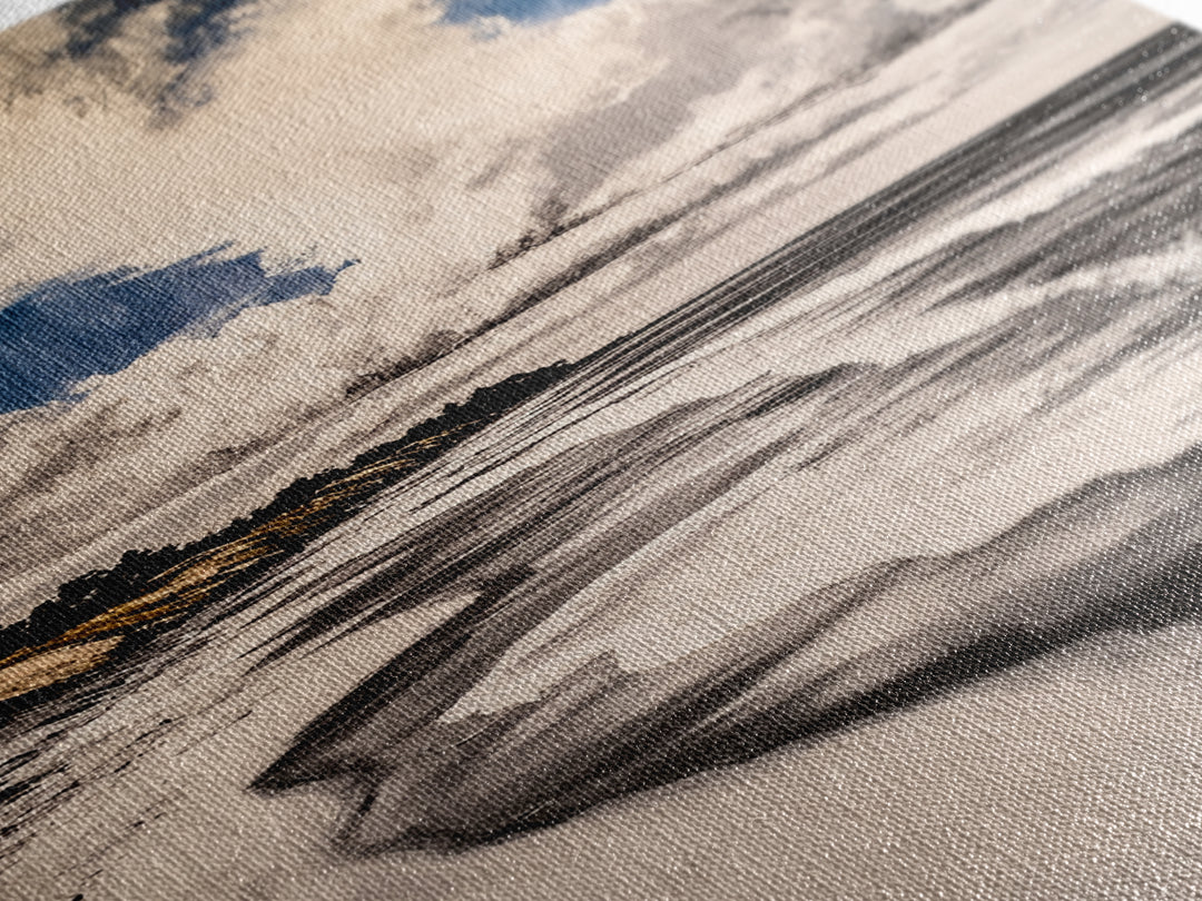 Rolling Waves, Serene Beach Wall Art, Coastal Home Decor, Nautical Aesthetic, Peaceful Ocean Print, Framed Canvas Print, Modern Seascape