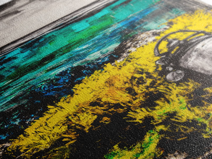 Coastal Lantern, Ocean Shore, Yellow Blue Art, Framed Canvas Print, Nautical Wall Art, Beach House Decor, Rustic Modern Art