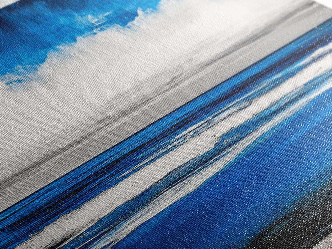 Abstract Seascape, Blue Horizon Art, Minimalist Ocean Painting, Coastal Living Room Decor, Large Framed Canvas Print, Modern Wall Art