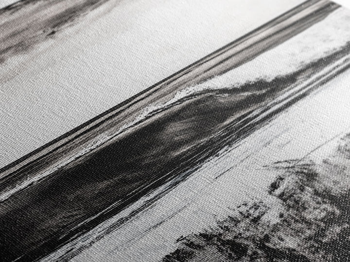 Black White Waves, Ocean Wall Art, Minimalist Coastal, Framed Canvas Print, Beach House Decor, Monochrome Seascape, Surfer Gift