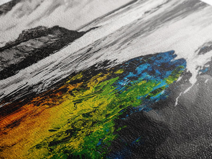 Cliffside Waves, Coastal Wall Art, Ocean Landscape, Framed Canvas Print, Beach House Decor, Monochrome Seascape, Nautical Gift