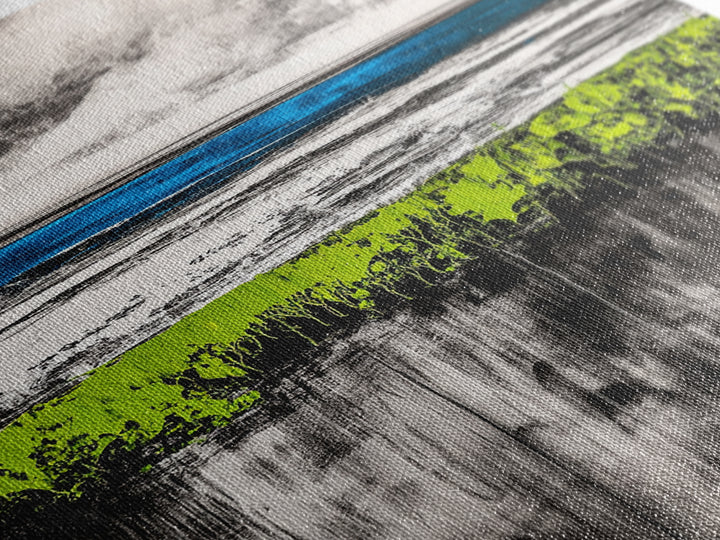 Coastal Horizon, Abstract Ocean, Framed Canvas Print, Beach Wall Art, Nautical Home Decor, Blue and White Art, Modern Living Room Art