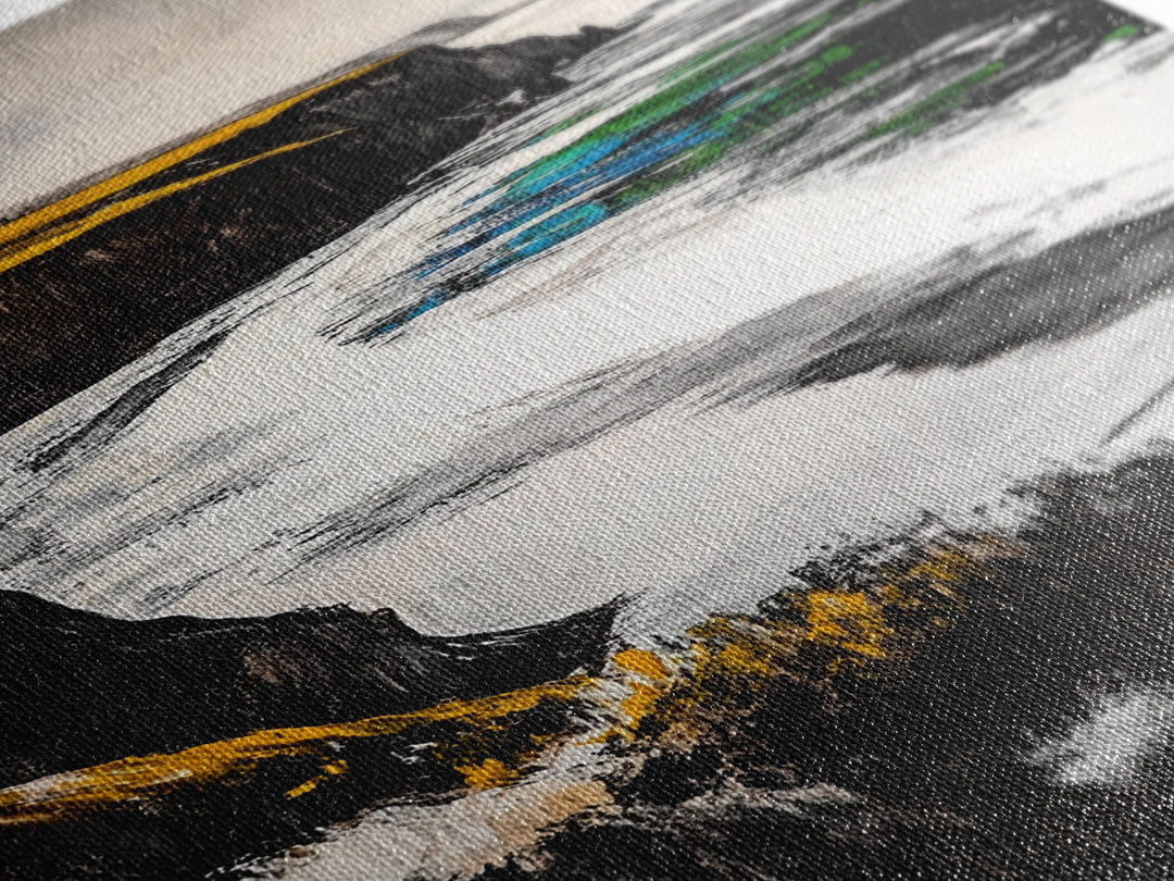 Coastal Cliffs, Ocean Waves, Beach Landscape, Nature Wall Art, Framed Canvas Print, Living Room Decor, Modern Seascape, Blue Tones