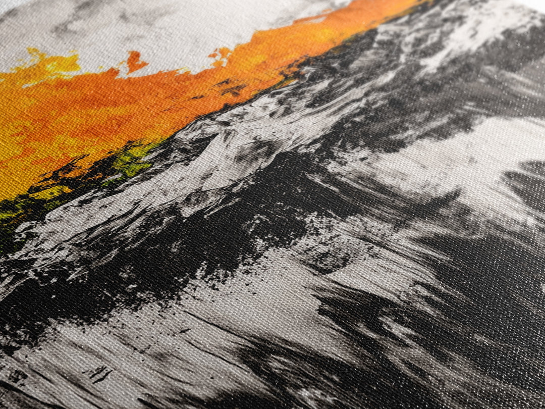 Abstract Fire, Bold Brushstrokes, Framed Canvas Print, Modern Expressionist Art, Living Room Accent, Dramatic Wall Decor, Fall Art