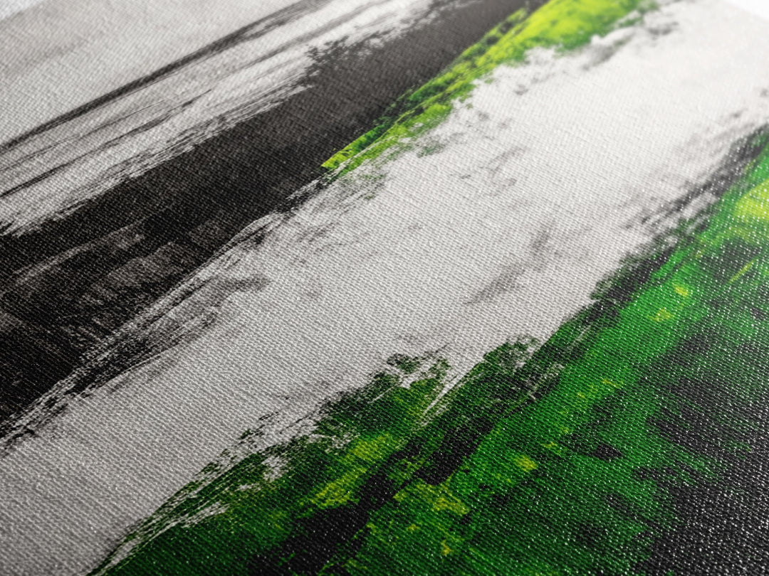 Coastal Cliffs, Ocean Landscape Art, Green Hills Painting, Nature Decor, Outdoor Wall Art, Minimalist Home Print, Framed Canvas Print