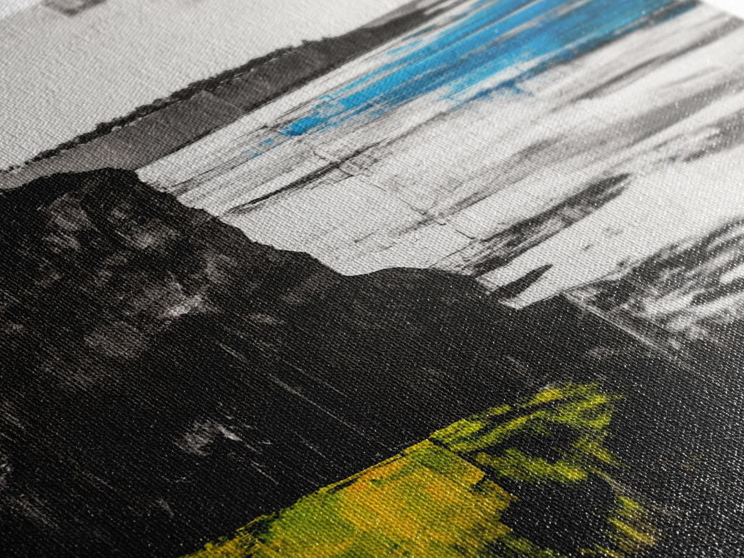 Cliffside View, Ocean Landscape, Modern Coastal Canvas Print, Beach House Wall Art, Black and White Decor, Contemporary Artwork