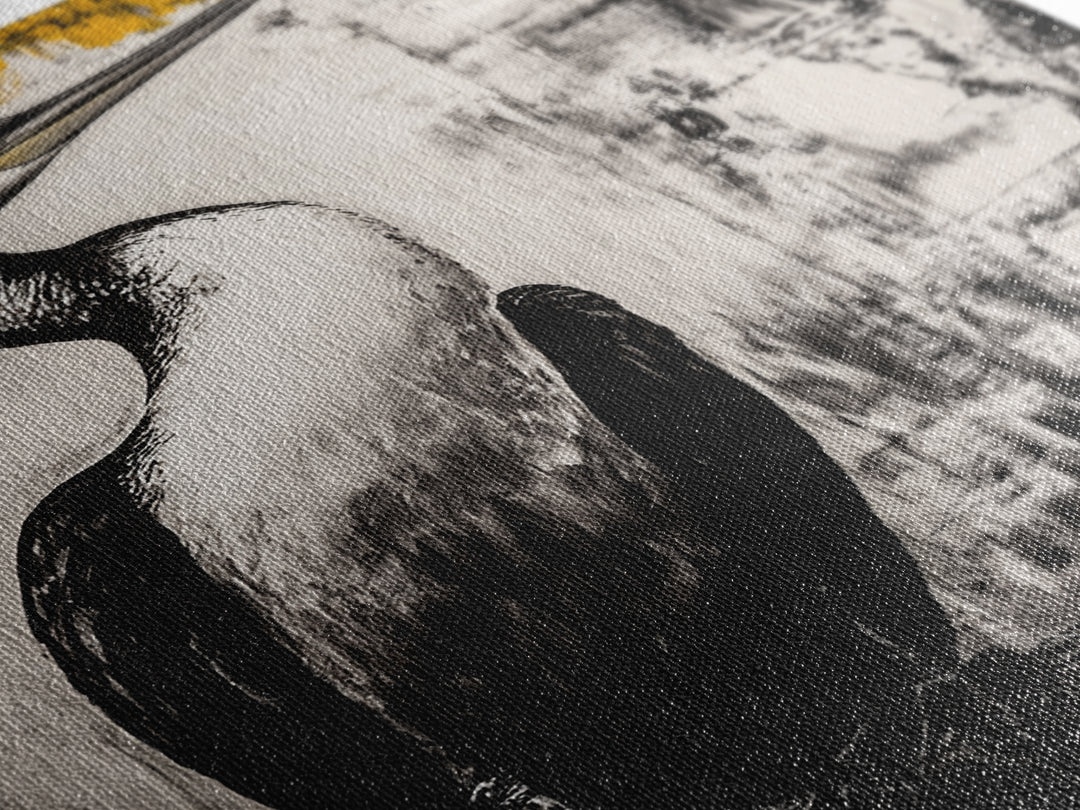 Bird Portrait Art, Nature Print, Wildlife Illustration, Black and White Art, Modern Rustic Decor, Living Room Art, Framed Canvas Print