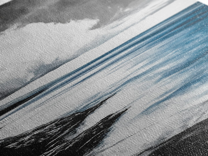 Coastal Shoreline Art, Monochrome Beach Print, Serene Ocean View, Tranquil Seascape Wall Decor, Nautical Art, Framed Canvas Print