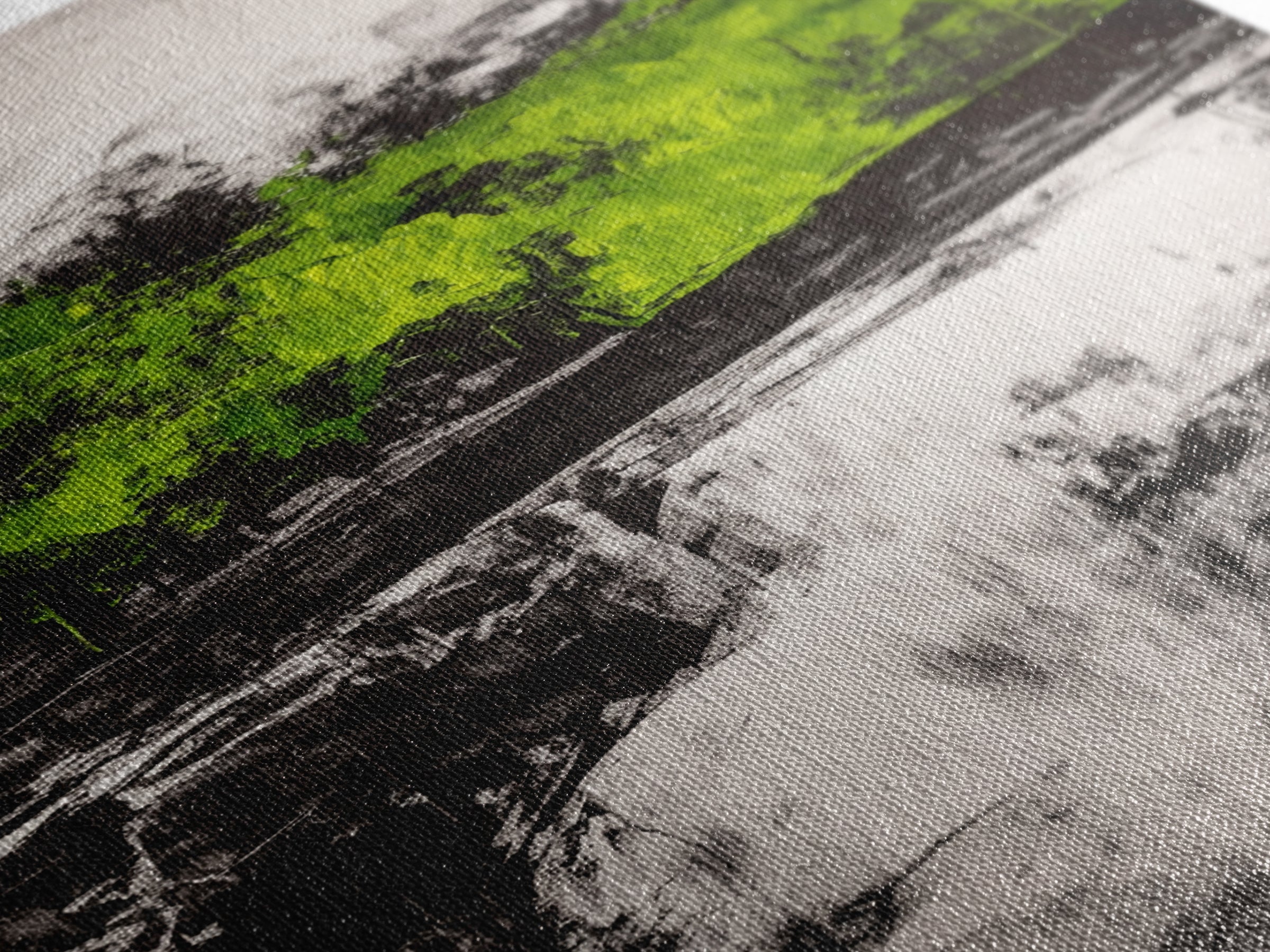 Abstract Art, Green and Black Print, Bold Nature Inspired Decor, Contemporary Wall Art, Modern Home Aesthetic, Framed Canvas Print