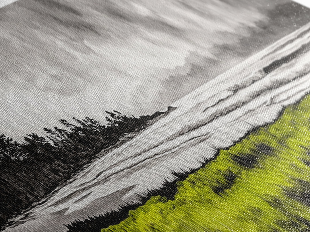 Coastal Storm, Ocean Waves, Black White Gray, Canvas Print, Beach House Decor, Nautical Wall Art, Modern Seascape, Bedroom Art