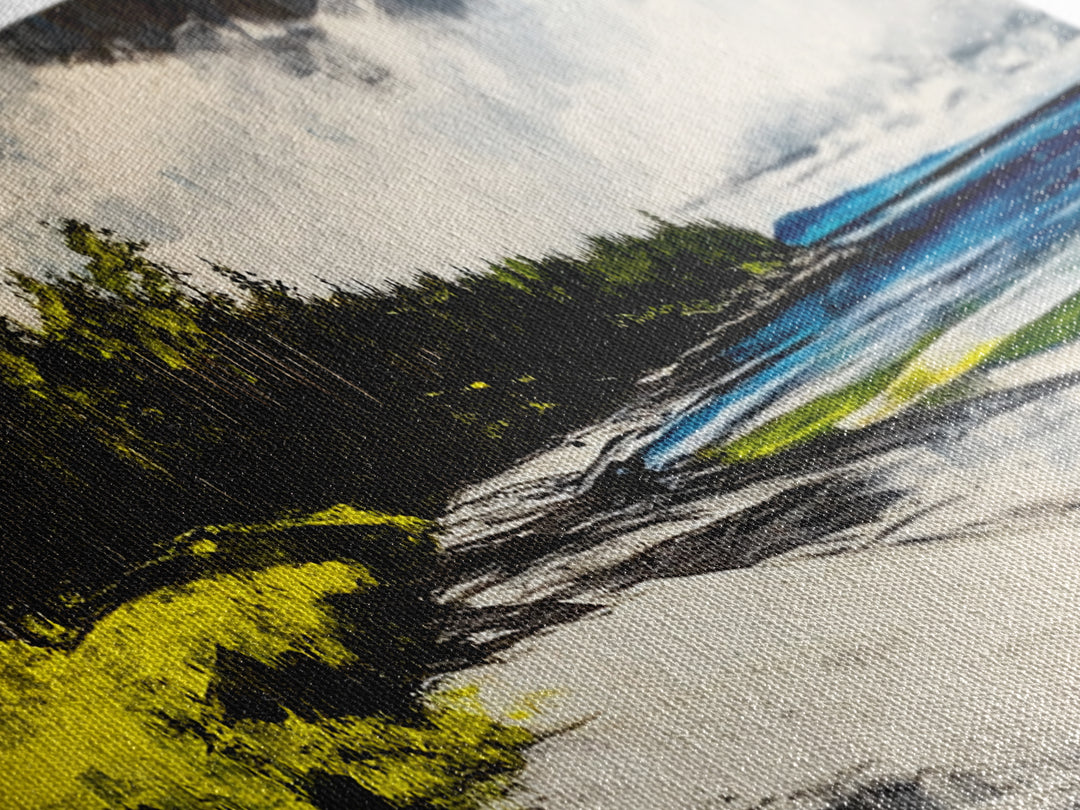 Coastal Landscape, Blue and Green Seascape, Beach Wall Art, Modern Wall Decor, Office Wall Art, Framed Canvas Print, Large Canvas Art