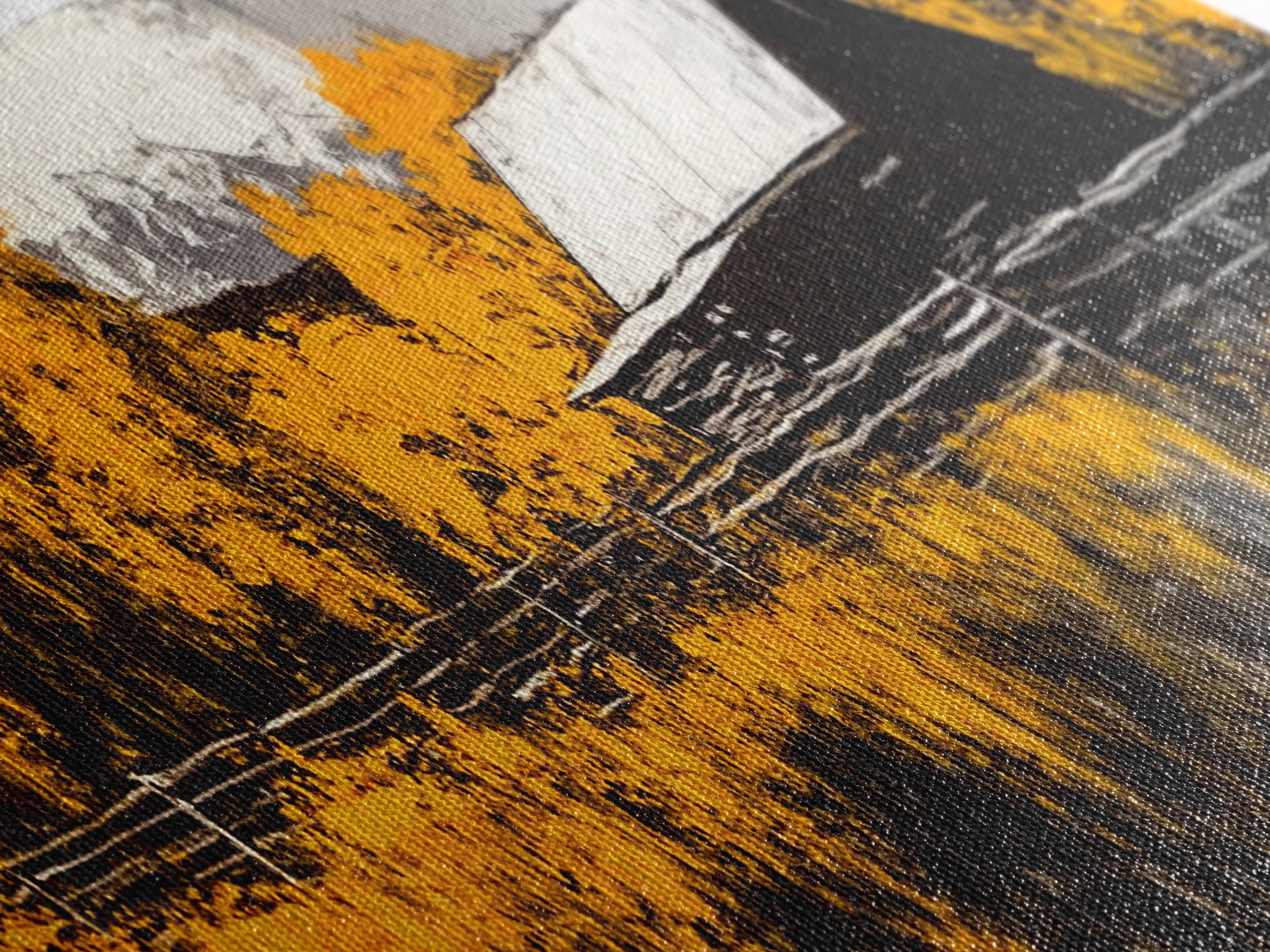 Rustic Cabin, Autumn Mountain Art, Western Wall Decor, Farmhouse Art, Fall Home Decor, Framed Canvas Print, Living Room Wall Art