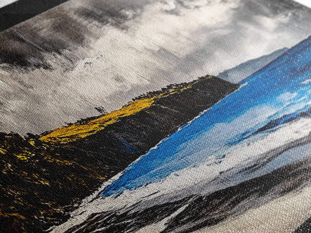 Rocky Shoreline, Stormy Coast, Ocean View, Coastal Canvas Print, Moody Landscape, Framed Canvas Print, Living Room Art, Nature Wall Decor